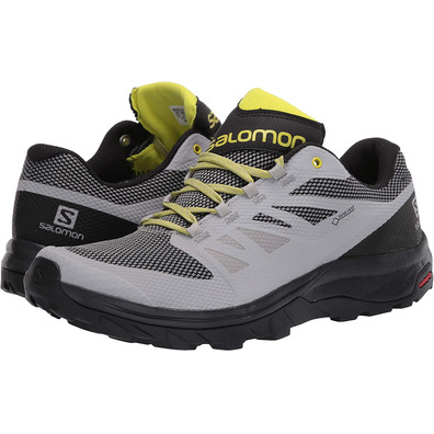 Salomon Outline GTX sapato cinza / limão