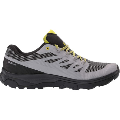 Salomon Outline GTX sapato cinza / limão