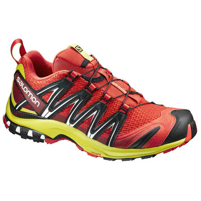 Salomon XA PRO 3D sapato vermelho / preto / limão