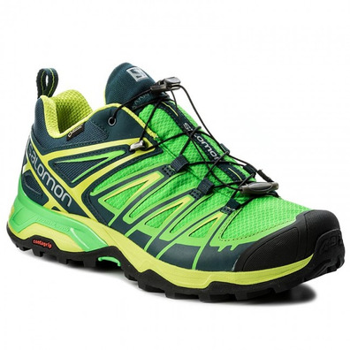 Salomon X Ultra 3 GTX sapato verde / limão / preto