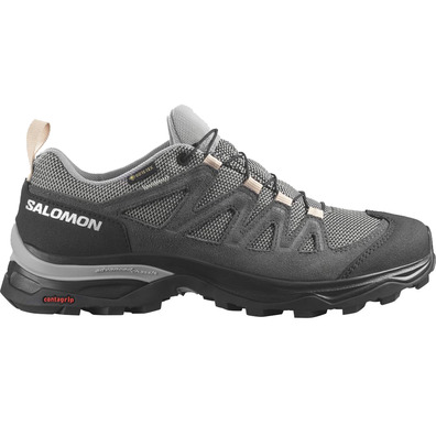 Salomon X Ward Couro GTX W Cinza/Rosa Sapato