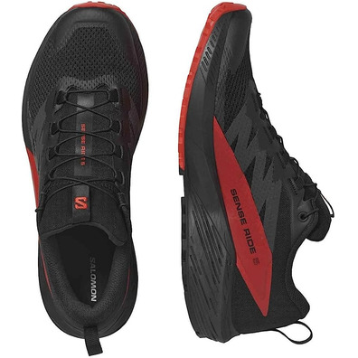 Sapatos Salomon Sense Ride 5 preto/vermelho