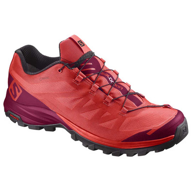 Salomon Outpath GTX W sapato vermelho / roxo