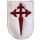 Tecido patch bordado Cruz de Santiago com fundo branco