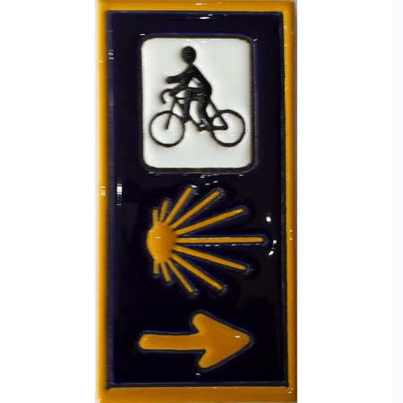 Azulejo de Triplo Sinal com Bicicleta 15x7,5 cm