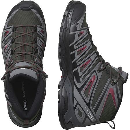 Bota Salomon X Ultra Pioneer Mid GTX Cinza/Garnet