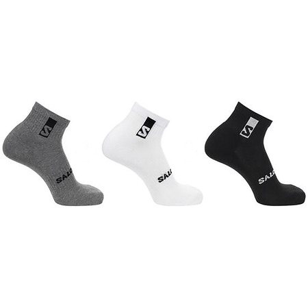 Meias Salomon Everyday Ankle Pack-3 preto/branco/cinza