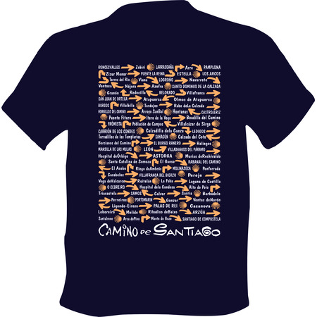 T-shirt das Aldeias do Caminho de Santiago Azul marino