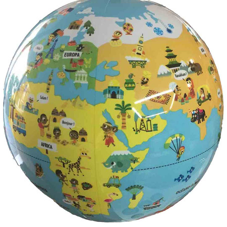 Globo inflável infantil do mundo pequenos viajantes em espanhol (30 cm)