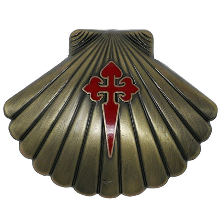 Ímã de bronze de vieira com cruz