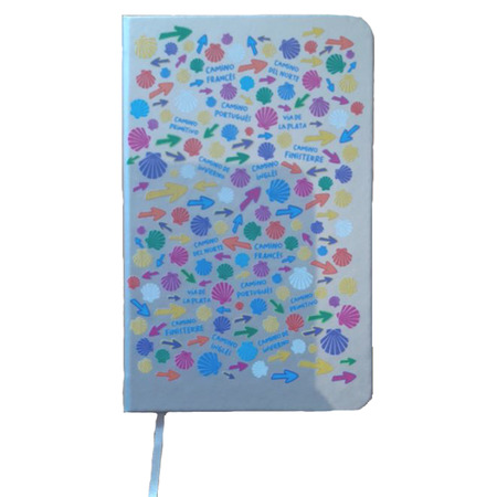 Caderno de símbolos coloridos do Caminho de Santiago