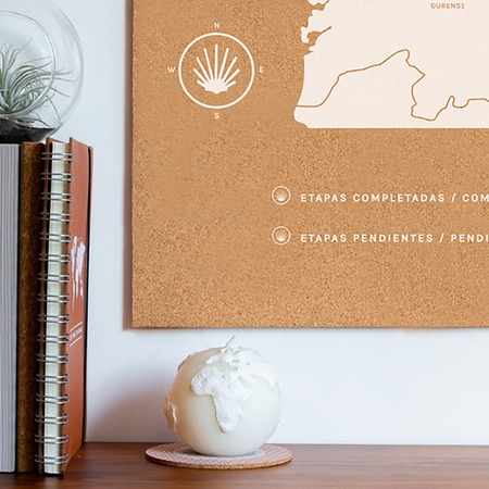 Cork Map Woody Map Camino De Santiago 60 x 30