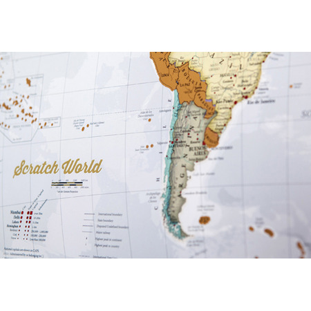 Mapa mundial para arranhar 59X84 cm.