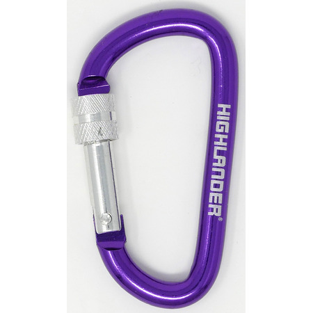 Mosquetão Highlander 7,5 cm. com fecho de rosca roxo