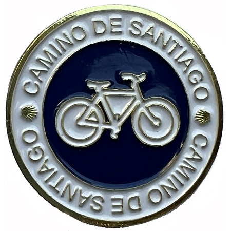 Pin redondo de metal para bicicleta do Caminho de Santiago