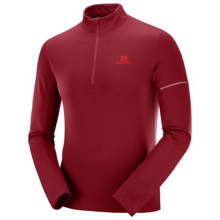 Pulôver Salomon Agile HZ Mid Granate
