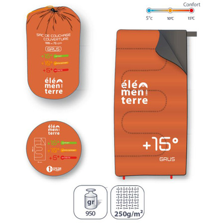 Saco de dormir Elementerre Grus laranja