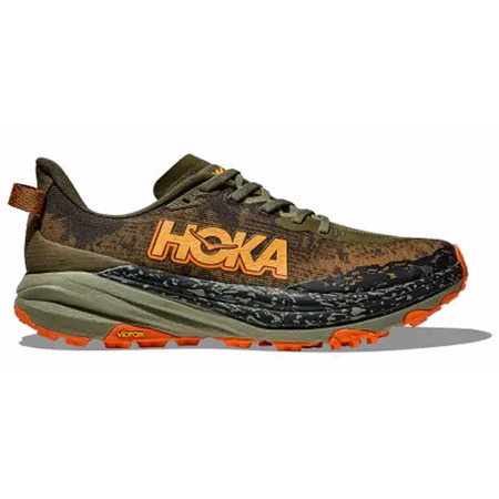 Sapato Hoka Speedgoat 6 largo verde-oliva/laranja