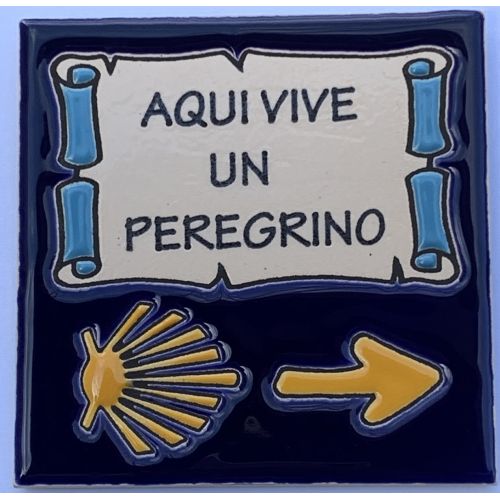 Telha de cerâmica aqui vive uma estrela peregrina e uma flecha 11x11