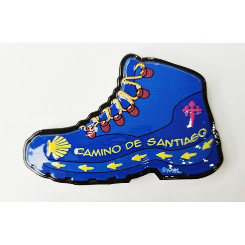 Imán Bota Resina Caminho De Santiago MyL Azul