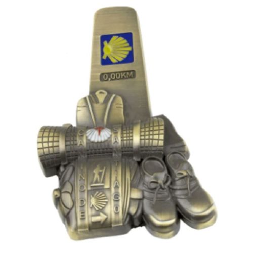 Imán Bronce Mojón Mochila Caminho de Santiago