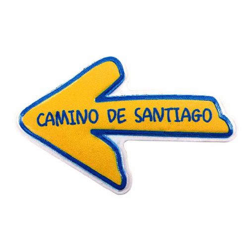Ímã de flecha MyL amarelo/azul do Caminho de Santiago