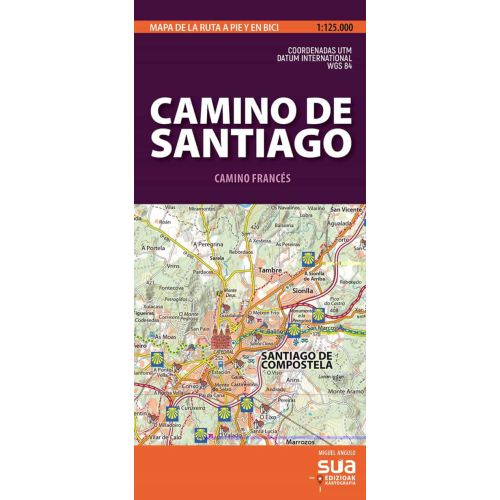 Mapa do Caminho de Santiago - Mapa do percurso a pé e de bicicleta