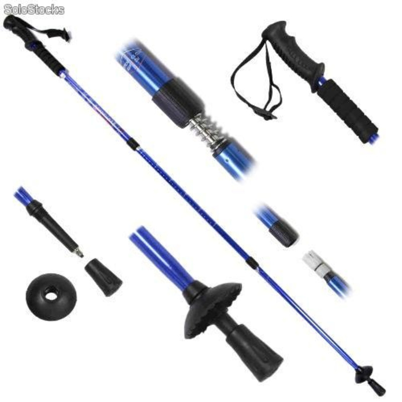 Pólo telescópico de alumínio 3 seções azul
