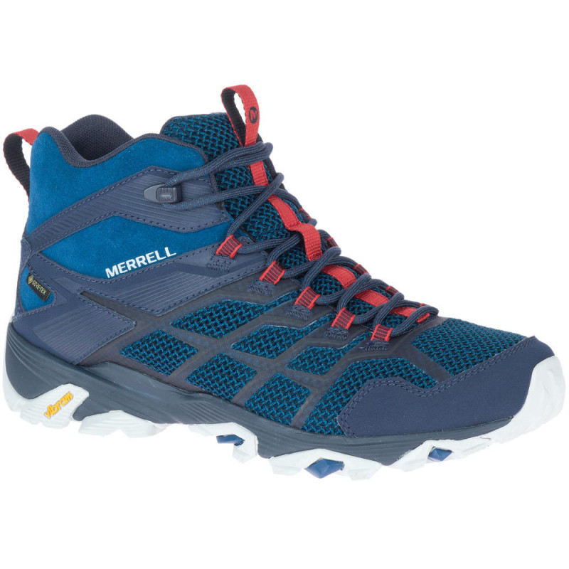 Bota Merrell Moab FST 2 Mid GTX Azul / Laranja