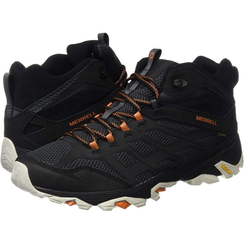Bota Merrell Moab FST Mid GTX preta / laranja