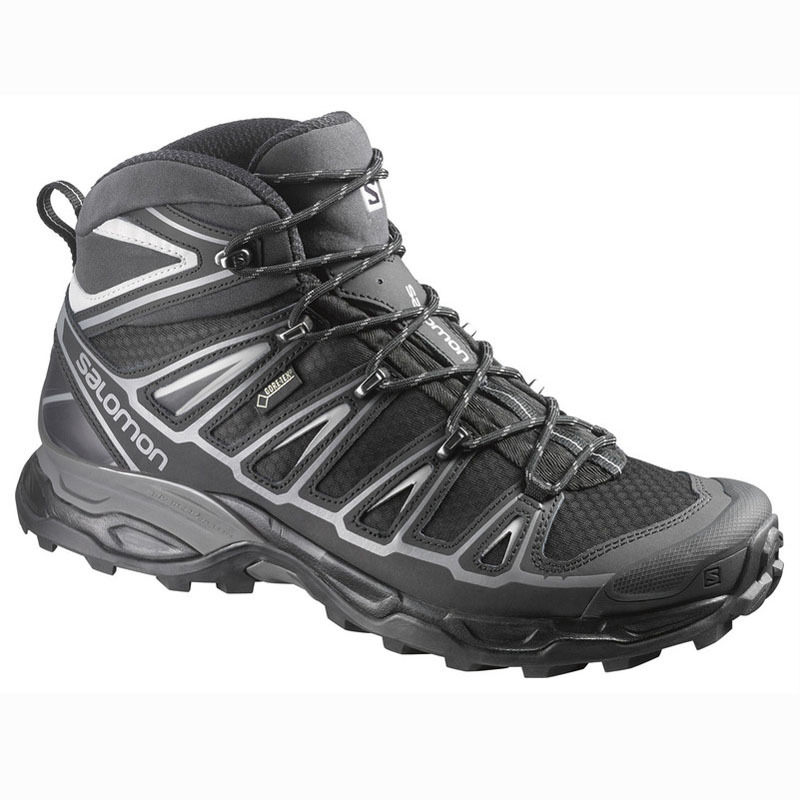 Bota Salomon X Ultra Mid 2 Spikes Gtx Negro / Gris