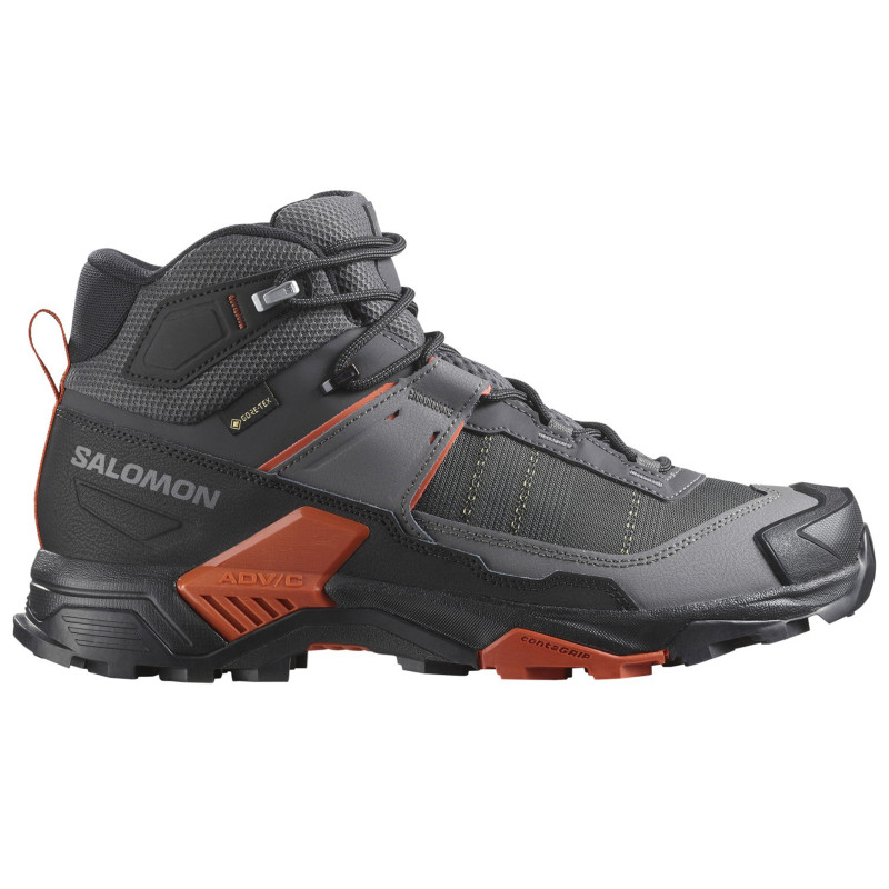 Bota Salomon X Ultra 5 Mid GTX Preta/Cinza/Laranja