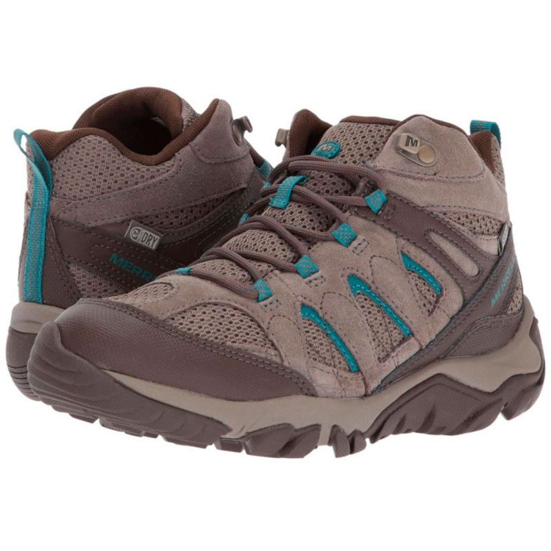 Botas Merrell Outmost Mid Vent GTX W Marrom / Turquesa