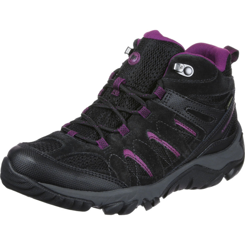 Botas Merrell Outmost Mid Vent GTX W Negro / Fucsia