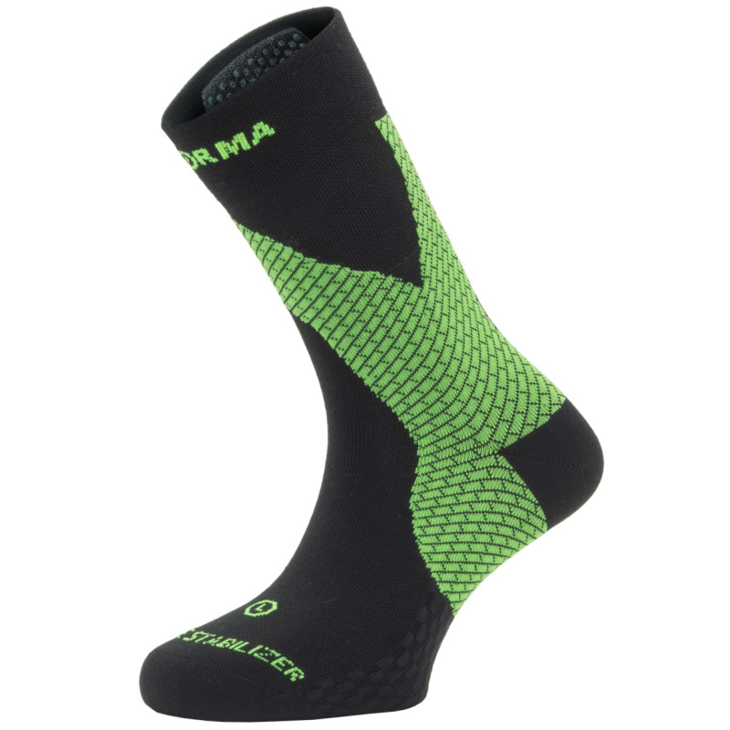 Meia estabilizadora de tornozelo Enforma preta Verde-Negro