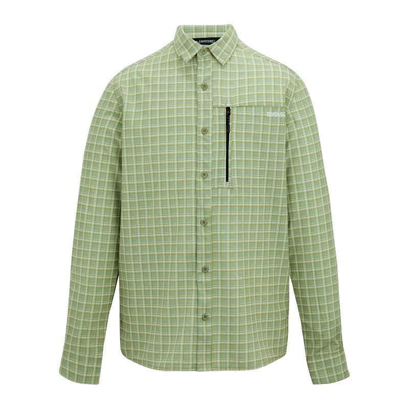 Camisa Regatta Anti-insectos Travel Light Quadros Verde