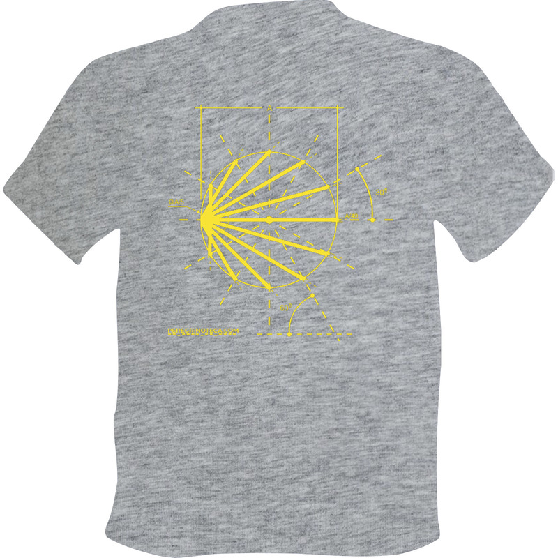 Camino de Santiago Logo Sketch T-shirt cinza