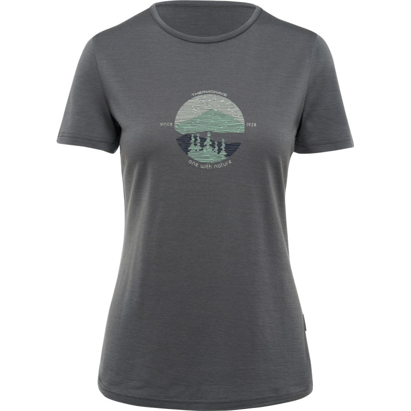 Thermowave manga curta W T-shirt cinza