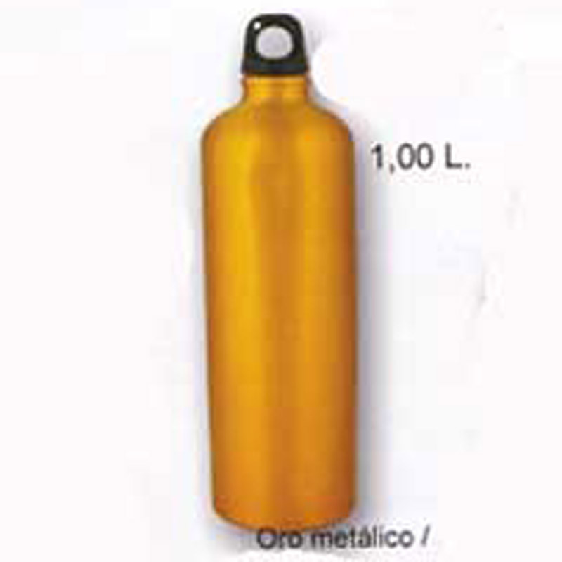 Garrafa de água de alumínio brilhante 1 litro amarelo