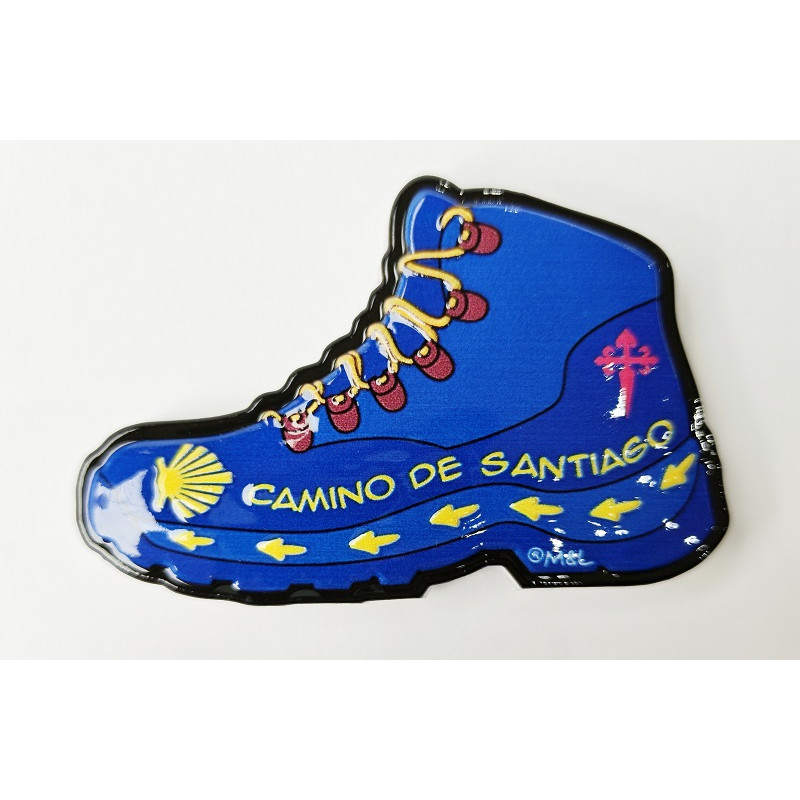 Imán Bota Resina Caminho De Santiago MyL Azul