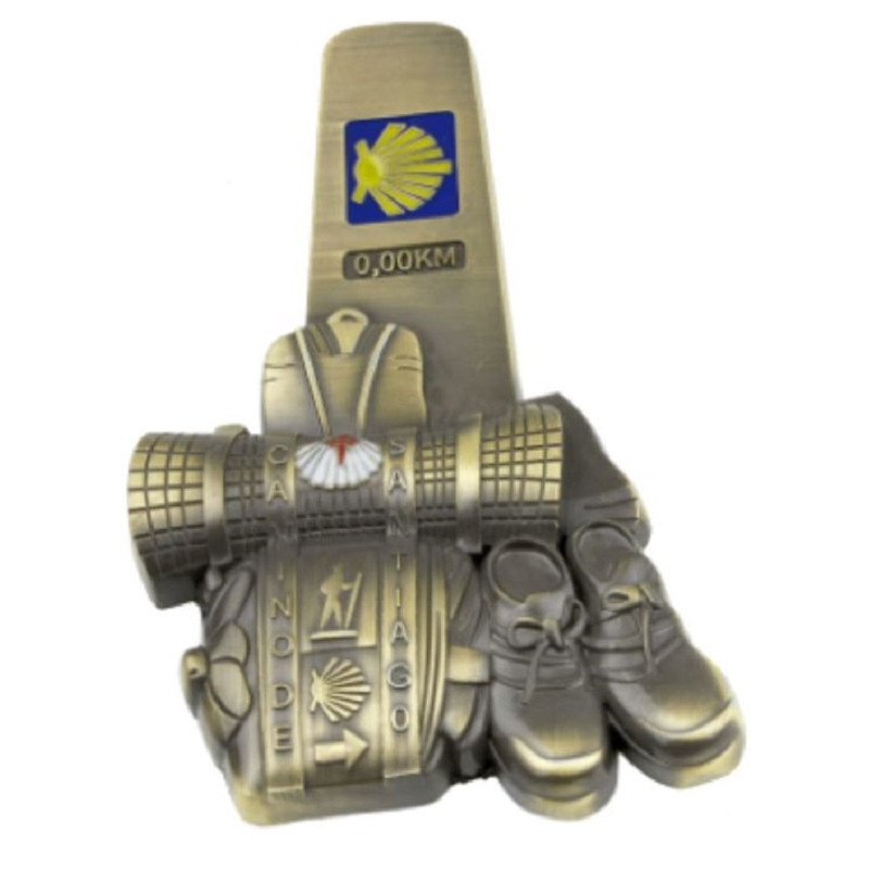 Imán Bronce Mojón Mochila Caminho de Santiago