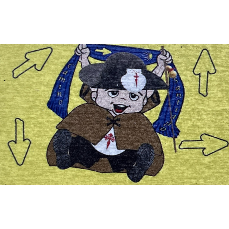 Lenço de peregrino magnético de madeira pintada