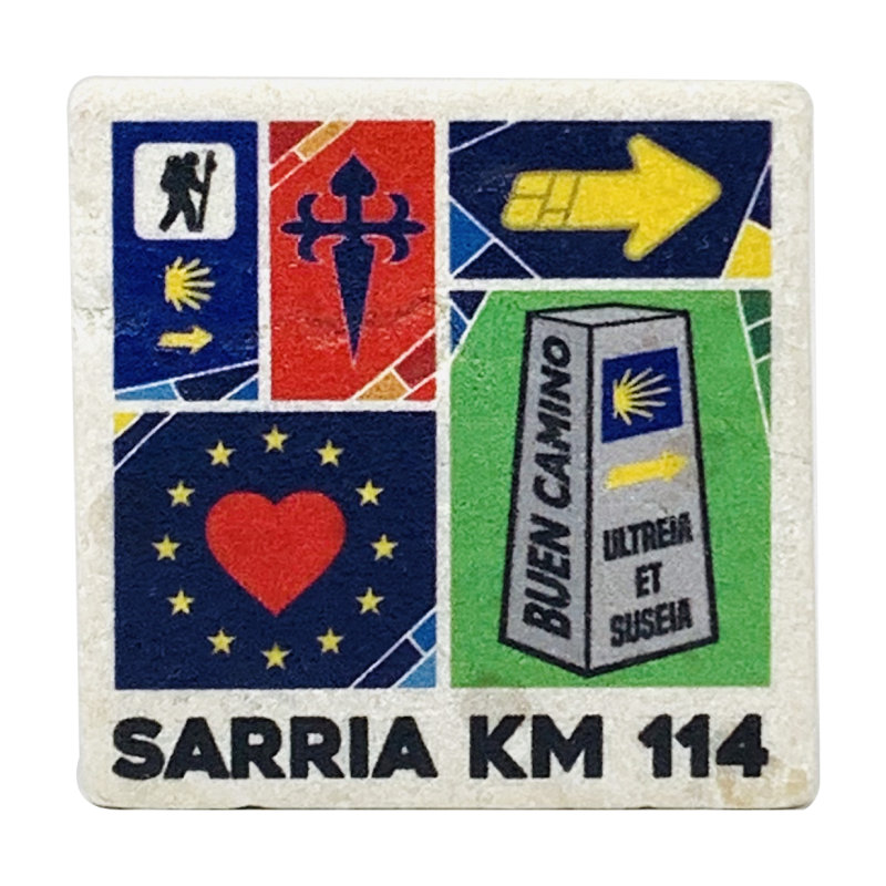 Ímã de pedra pintada Multisymbol Sarria Km 114