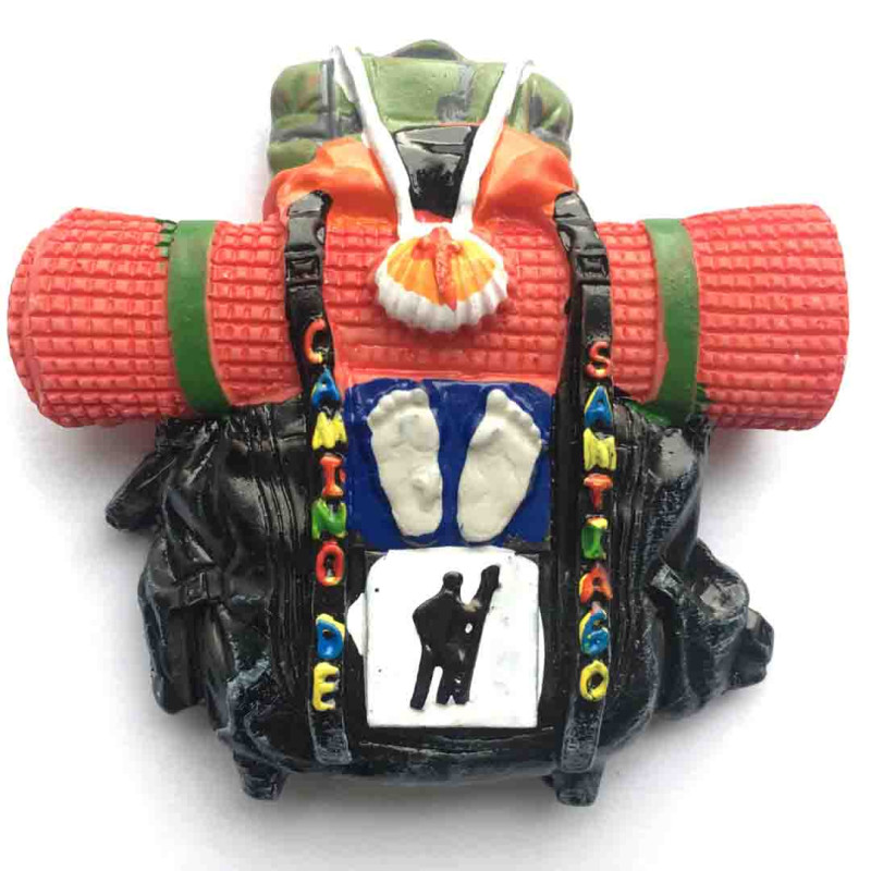 Pés de resina magnética para mochila Camino de Santiago