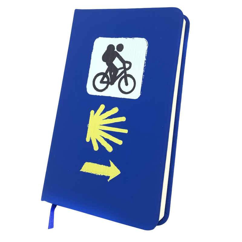 Notebook Camino de Santiago Sinal triplo com bicicleta