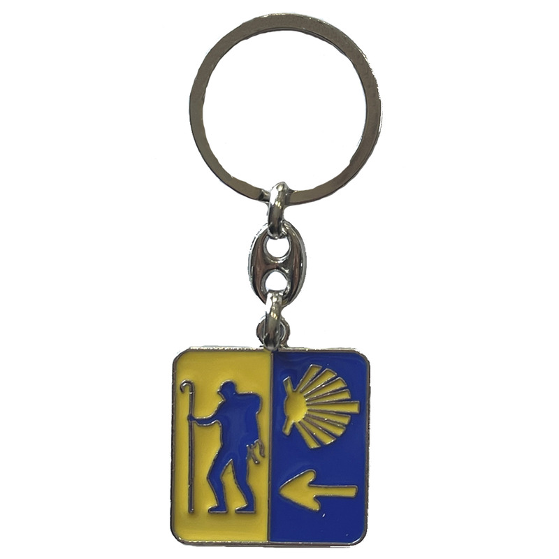 Chaveiro metal 3 símbolos Caminho de Santiago