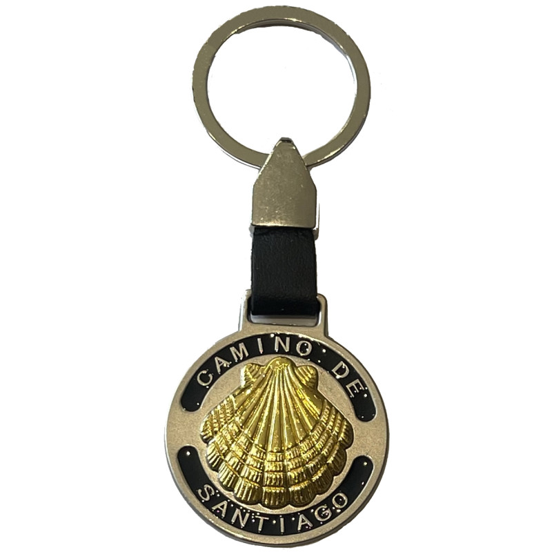 Chaveiro de metal vieira dourada