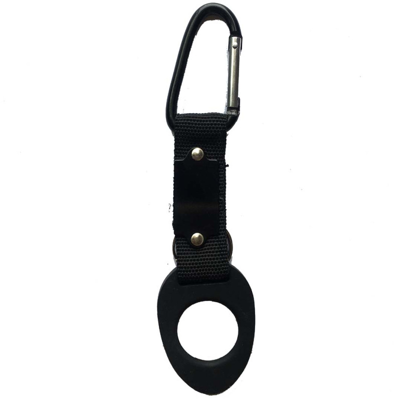 Porta-chaves porta-garrafas com mosquetão preto