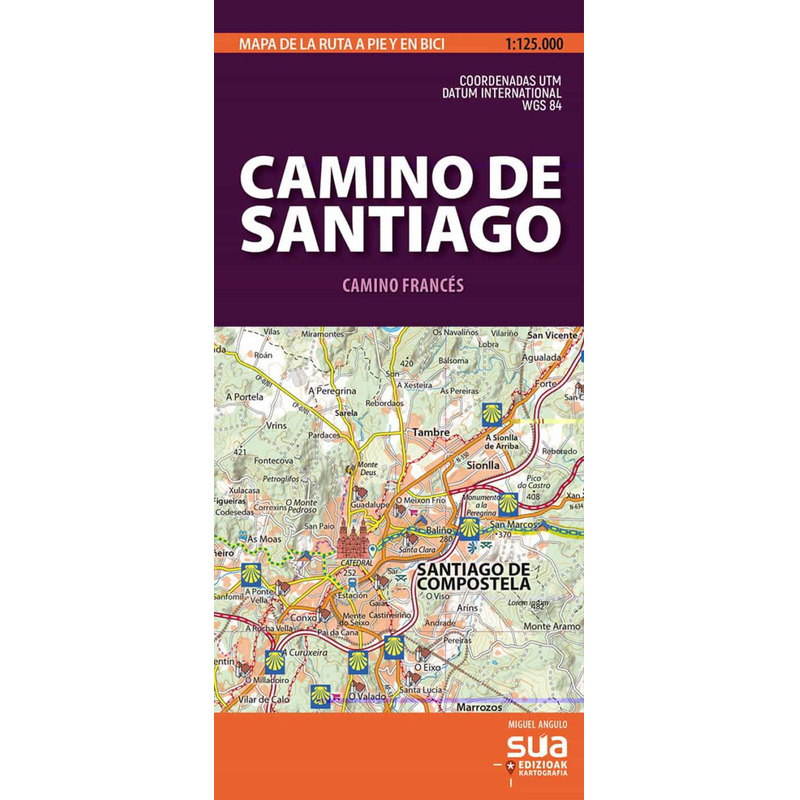 Mapa do Caminho de Santiago - Mapa do percurso a pé e de bicicleta