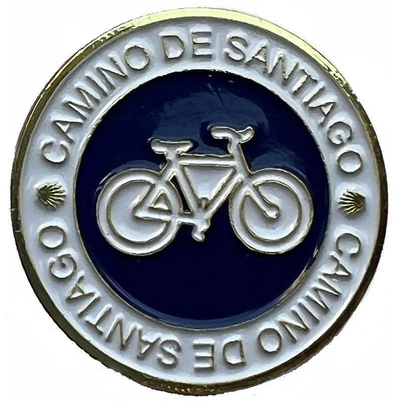Pin redondo de metal para bicicleta do Caminho de Santiago